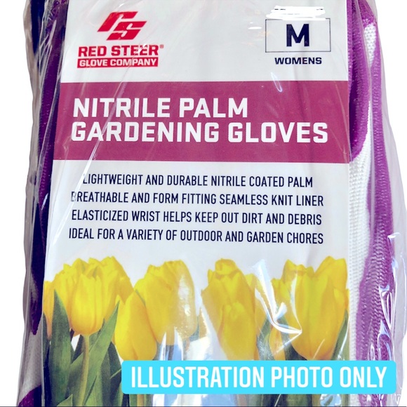 NEW NITRILE PALM GARDENING GLOVES 2 Pairs Women’s NWOT - Picture 4 of 9